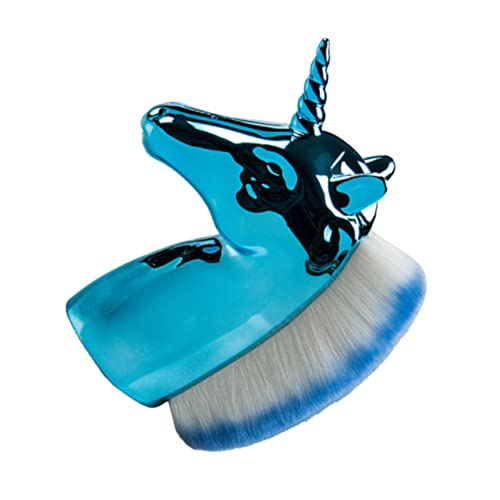 MUSISALY Kosmetikpinsel in Einhorn-form Puder-rougepinsel Foundation-pinsel Für Frauen Und Mädchen Mit Blauer Tragetasche Für Täglichen Gebrauch von MUSISALY