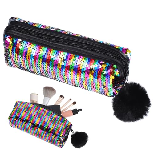 MUSISALY Pailletten-federmäppchen Mit Glitzer- Make-up-Tasche Für Damen Reißverschlusstasche Kleine Reisetasche Kosmetiktasche Für Handtasche Oder Rucksack Multifunktionale von MUSISALY