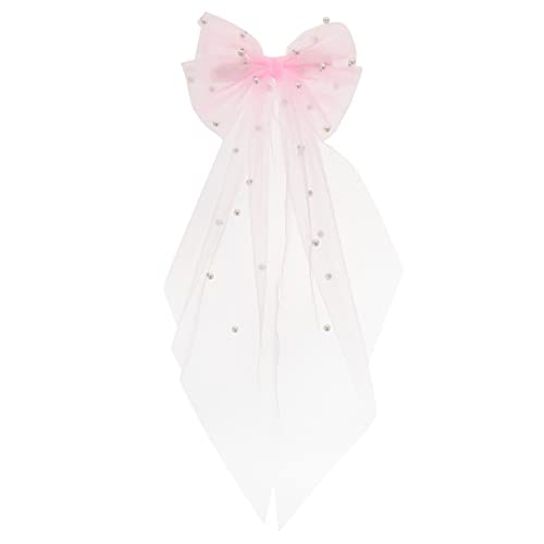 MUSISALY Braut Haarschmuck Mit Schleife Und Perlen Hochzeits-haarspange Für Mädchen Als Accessoire Für Besondere Anlässe Und Einfach Zu Tragen von MUSISALY