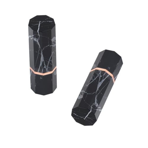 MUSISALY 3stücke Leere Lippenstiftrohre Mit Marmorierung Stilvolle Kreative Subpackaging-röhren Für Damen Mini-neunflächen-lippenstiftbehälter Für Reisen Und Alltag Schwarz von MUSISALY