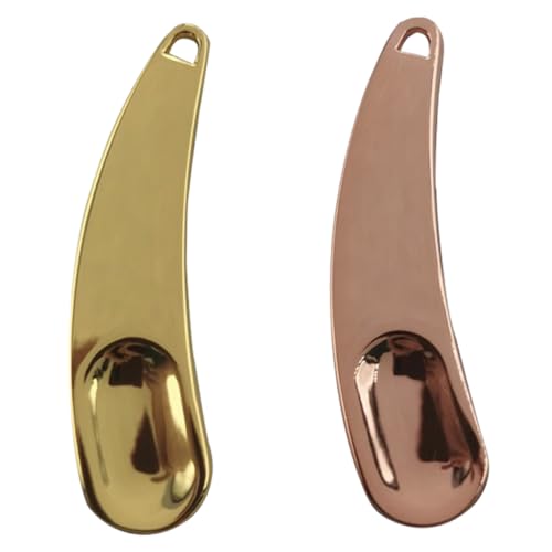 MUSISALY 2stücke Zinklegierung Kosmetikspatel Wiederverwendbare Make-up Löffel Für Gesichtspflege Lotionen Und Cremes Für Zuhause Und Schönheitssalons Und Roségold von MUSISALY
