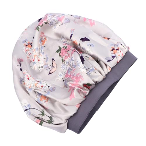 MUSISALY Satin Beanie Bonnet Für Damen Elastisches Breites Band Schlafmütze Für Damen Bonnet Nachtschlafmütze von MUSISALY