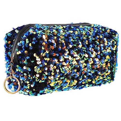 MUSISALY 1stück Glitzernde Pailletten Kosmetiktasche Große Kapazität Quadratische Form Tragbare Make-up Tasche Für Damen Und Herren Für Kosmetik Und Toilettenartikel Zufällige Farben von MUSISALY