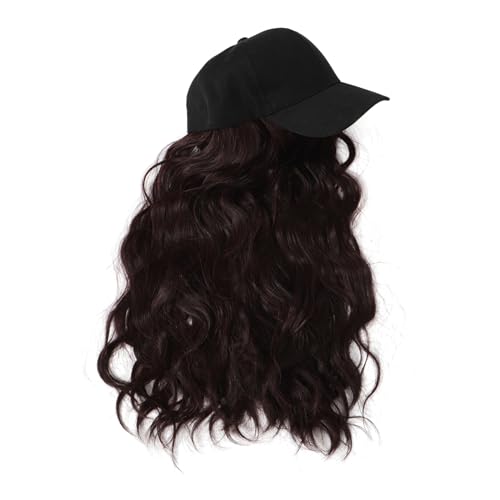MUSISALY Klassischer Hut Mit Langem Lockigen Haar Aus Kunsthaar Baseballkappen-perückenkappe Für Frauen Sonnenschutz Für Freizeitausflüge von MUSISALY