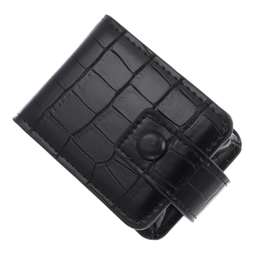 MUSISALY Praktische Lippenstift Aufbewahrungstasche Mit Spiegel Kosmetiktasche Für Reisen Kleine Make up Tasche Aus Pu Leder in Nacht Schwarz Für Damen von MUSISALY