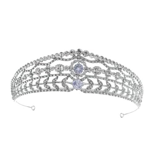 MUSISALY Retro Strasskrone Für Frauen Hochzeits Tiara Haarband Damen Kopfbedeckung Braut Haarschmuck Für Hochzeit Und Feierlichkeiten Funkelnde Krone Mit Diamantoptik von MUSISALY