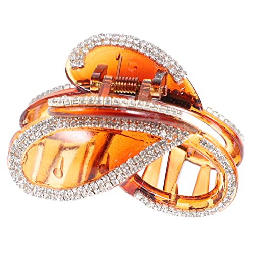 MUSISALY Haarklammer Mit Strass Elegante Haarklammer Damen Kieferklammer Kreativer Kopfschmuck Haarschmuck Braun von MUSISALY