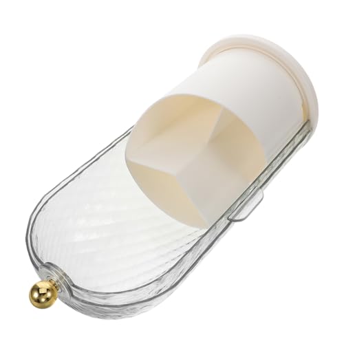 MUSISALY Rotierender Make-up-organizer Für Die Arbeitsplatte Pinselhalter Aus Acryl Mit Deckel Aufbewahrungsbox Für Vanity-make-up-pinsel von MUSISALY