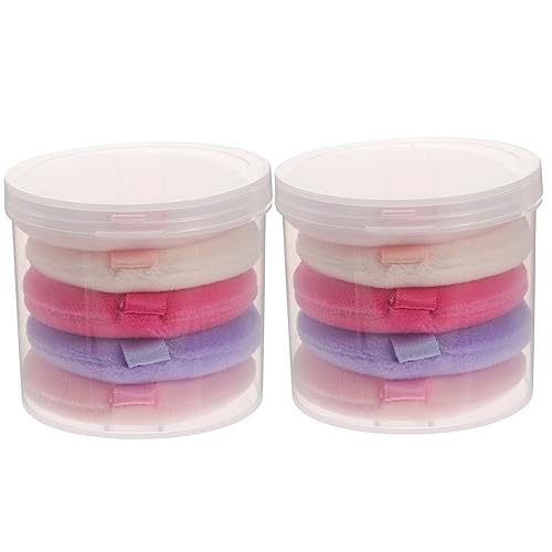 MUSISALY Runder Flockpuderquaste Kosmetikbedarf Frauen Schminkquaste Reise Puderquaste Handgenähtes Band Make-up Tool Poren Foundation Absorbieren von MUSISALY