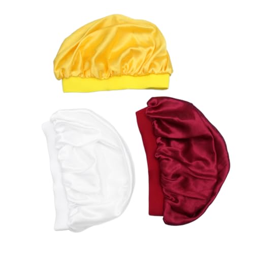 MUSISALY Satin Schlafhaube Zum Schlafen Elastische Haarpflegemütze Für Kinder Runde Kopfbedeckung Schützt Haar Vor Kissenreibung Einfach Zu Tragen von MUSISALY
