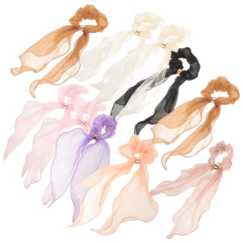 MUSISALY 10 Stück Haargummis Mit Langem Schal Haarringe Haarseil Haargummis Für Mädchen Für Damen von MUSISALY