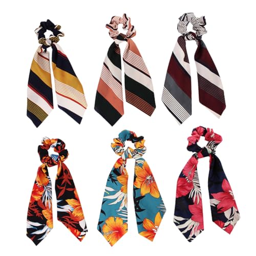 MUSISALY 6 Chiffon Haarband Mit Schleife Elastische Haargummis Haarschmuck Für Damen von MUSISALY