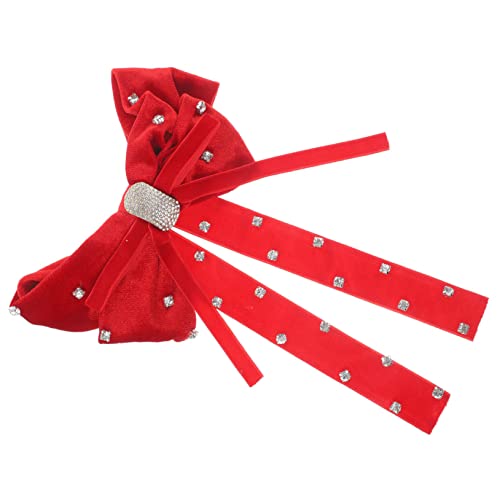 MUSISALY Schleifen-haarclip Mit Strasssteinen Für Frauen Große Rote Haarschleife Mit Langem Band Elegantes Haarschmuck Für Hochzeiten Partys Und Besondere Anlässe von MUSISALY