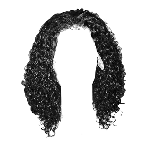 MUSISALY Schwarze Lockige Perücke Mit Spitzenfront Hitzebeständig Kurze Bob-perücke Für Frauen von MUSISALY