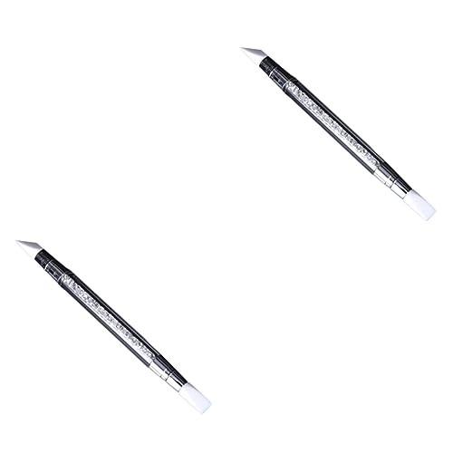 MUSISALY Silikolpulver Stift Skulptur Stift 2st Nagelkunst Schnitzen Metallischer Kopfschmuck Nagelstift Nagelbürsten von MUSISALY