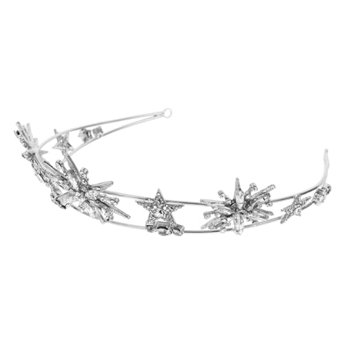 MUSISALY Sternkrone Hochzeitsdekoration Strass-Kronen Diademe Hochzeit Braut Krone Stütze Strass-Tiara Damen wedding goldhochzeit the weddi Mädchen Tiara frisur braut Legierung Silver von MUSISALY