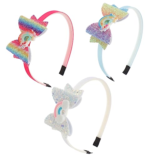 MUSISALY Stirnband Mit Schleife Haarreifen Regenbogen Dekoratives Haarband Farbverlauf Kopftuch Kinder Haar-accessoires von MUSISALY