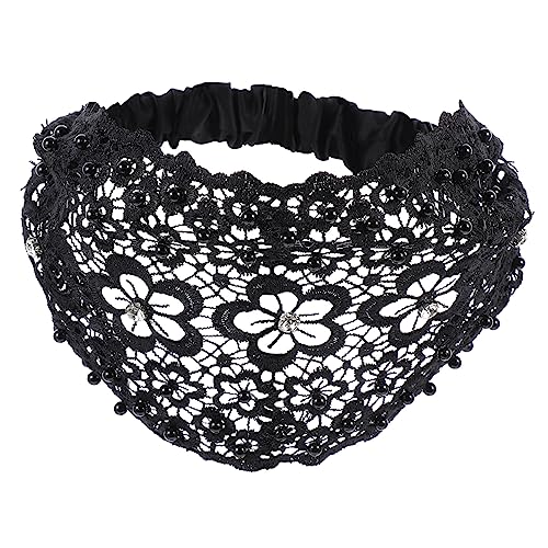 MUSISALY Vintage Haarschmuck Mit Kunstperlen Und Spitzen-haarband Rutschfestes Breites Stirnband Blossom-design Für Damen Für Partys Und Besondere Anlässe von MUSISALY