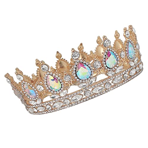 MUSISALY Strass Tiara Brautkopfschmuck Für Die Hochzeit Brautaccessoires Prinzessin Zubehör Hochzeit Stirnband Strasskronen Für Frauen Krone Für Die Braut Haarschmuck Für Damen Golden von MUSISALY