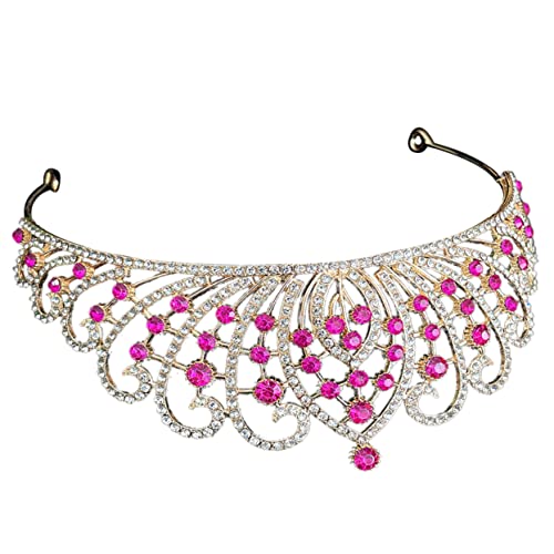 MUSISALY Krone Damen Hochzeit Barock Haarschmuck Kristall Stirnband Kopfschmuck Für Frauen Hochzeitsdiadem Partykopfschmuck von MUSISALY