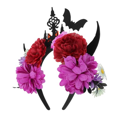 MUSISALY Teufel Hörner Haarreifen Gruseliges Halloween Haarband Dämonen Stirnband Schwarzes Kostüm Accessoire Fledermaus Haarreifen Für Cosplay-partys von MUSISALY