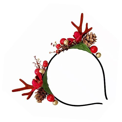 MUSISALY Weihnachtlicher Haarreif Mit Floralen Details Und Tannenzapfen Dekorative Antler Haarschmuck Für Partys Festlichkeiten Und Kreative Weihnachtslooks von MUSISALY