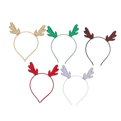 MUSISALY Weihnachts-geweih-haarreif 5er-set Glitzer-kopfbedeckung Für Kinder Und Erwachsene Party-accessoire Mit Lichtechtheit Und Verformungsbeständigkeit von MUSISALY