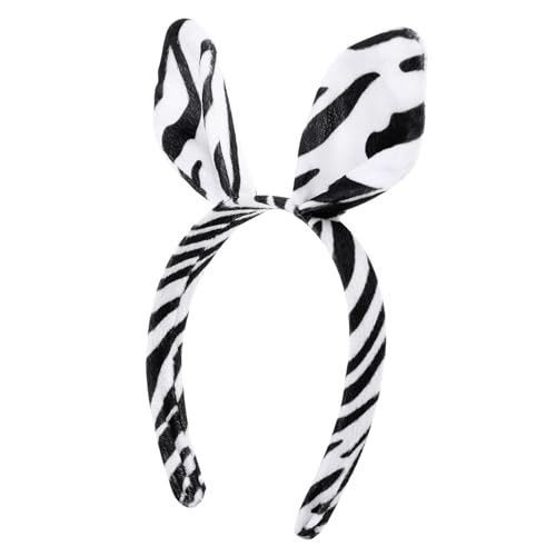 MUSISALY Zebra Ohren Haarreif Plüsch Tier Stirnband Kostüm Accessoire für Halloween Fasching Karneval Party Damen Teens von MUSISALY