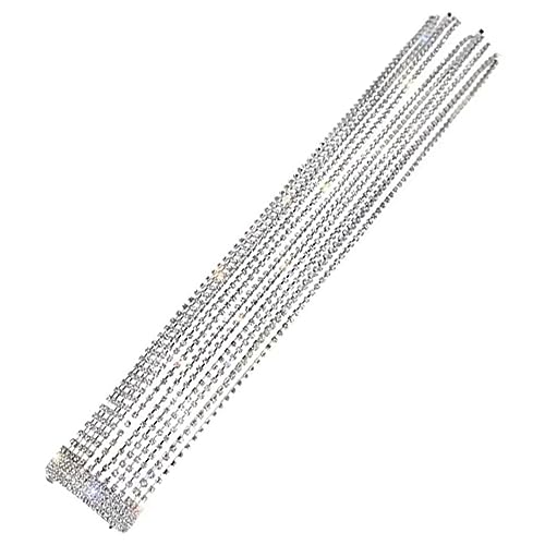 MUSISALY Schmuck Haare Pferdeschwanzhaarklammer Haarschmuck Kette Mit Strasssteinen Und Quaste Für Frauen Zöpfe Accessoires Für Festival Abendkleidung von MUSISALY