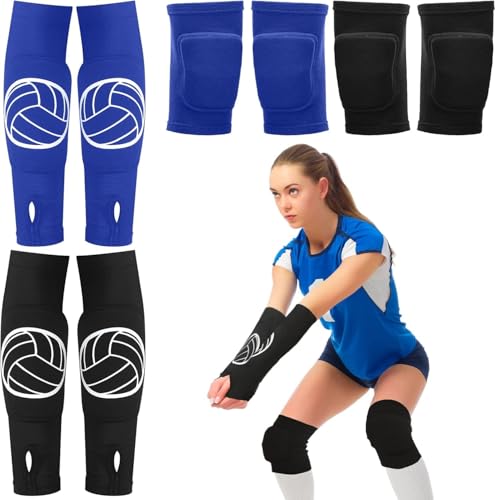 MUSLONG Volleyball Armmanschetten Armschoner Kinder Sportarmbänder Unterarm Kompressionsmanschette Volleyball Armstulpen Ärmel Elastische Volleyball Sport Handgelenkstütze mit Knieschoner von MUSLONG