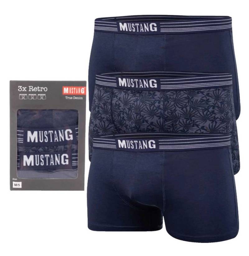MUSTANG Boxershorts 3er Pack Herren Boxershorts Unterwäsche Retro Trunks Shorts Langlebige Form-Farbe, auch nach vielen Waschgängen MUSTANG Boxershorts 3er Pack Herren Boxershorts Unterwäsche Retro Trunks Shorts Langlebige Form-Farbe, auch nach vielen Waschgängen von MUSTANG