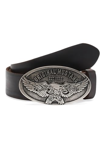 MUSTANG Classic Leather Belt W120 Dark Brown von MUSTANG