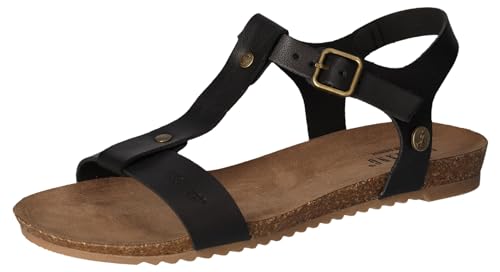 MUSTANG Damen 1307-803 T-Spangen Sandalen T-Bar, Schwarz Schwarz 9, 40 EU von MUSTANG