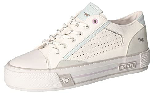 Mustang Damen 1457-303 Sneaker, weiß/blau, 39 EU von MUSTANG