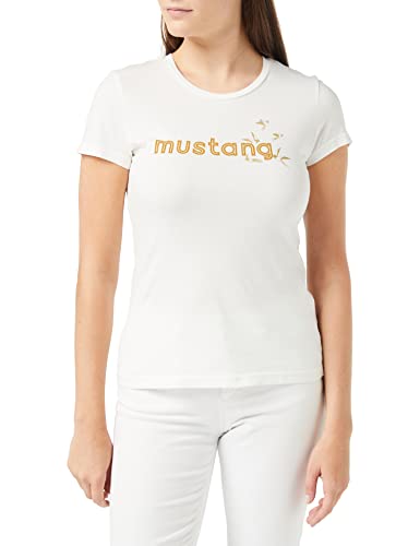 MUSTANG Damen Alexia C Foilprint T-Shirt, Whisper Withe 2013, L von MUSTANG