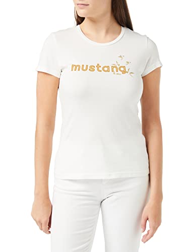 MUSTANG Damen Alexia C Foilprint T-Shirt, Whisper Withe 2013, XL von MUSTANG