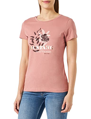 MUSTANG Damen Alexia C Print T-Shirt, Ash Rose 8185, S von MUSTANG