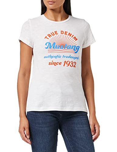 MUSTANG Damen Alexia C Print T-Shirt, Whisper White 2013, L von MUSTANG