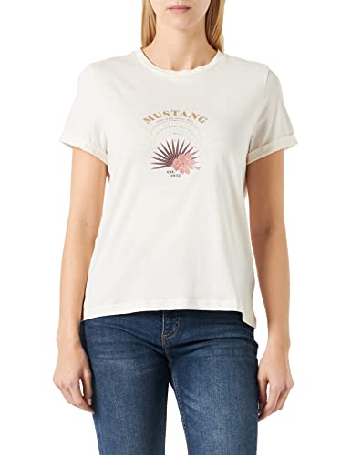 MUSTANG Damen Alina C Foil T-Shirt, Whisper White 2013, L von MUSTANG