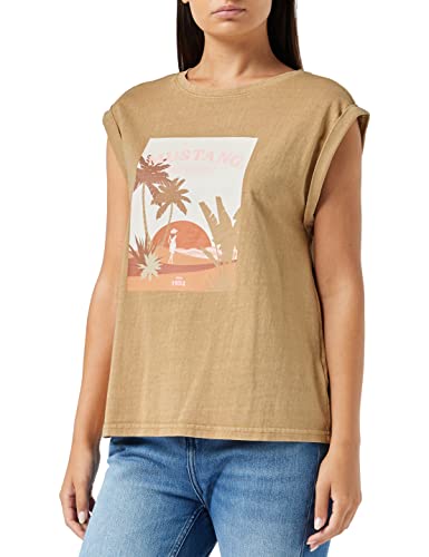 MUSTANG Damen Alina C Print T-Shirt, Tannin 3142, XL von MUSTANG