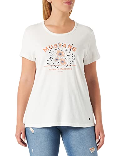 MUSTANG Damen Alina C Print T-Shirt, Whisper White 2013, S von MUSTANG