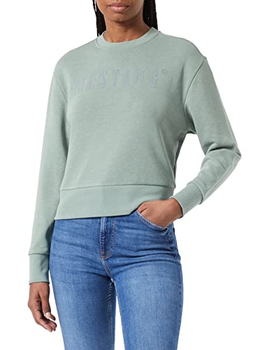 MUSTANG Damen Bea C Logo Print Sweatshirt, Sea Spray 6332, L von MUSTANG