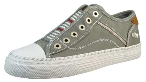 MUSTANG Damen Canvas Sneaker Grün/Grau, Schuhgröße : EUR 37 von MUSTANG