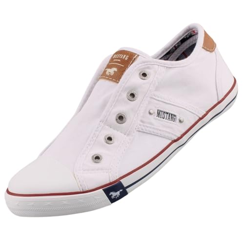 MUSTANG Damen Canvas Sneaker Weiß, Schuhgröße:EUR 38 von MUSTANG