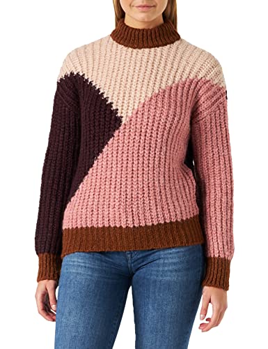 MUSTANG Damen Carla C Colourblock Pullover, Decadent Chocolate 3242, XL von MUSTANG