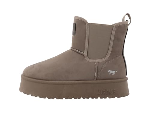 MUSTANG Damen Chelsea Boots Taupe EU 40 von MUSTANG