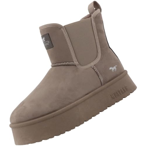 MUSTANG Damen Chelsea Boots Taupe EU 42 von MUSTANG
