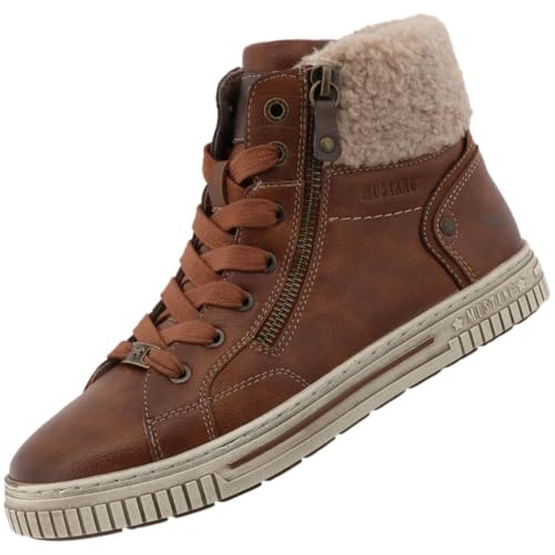 MUSTANG Damen High Top Sneaker Brown EU 43 von MUSTANG