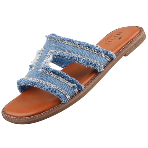 MUSTANG Damen Pantolette Jeansblau EU 40 von MUSTANG