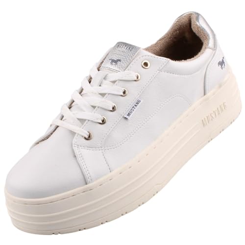 MUSTANG Damen Plateau Sneaker Weiß EU 38 von MUSTANG